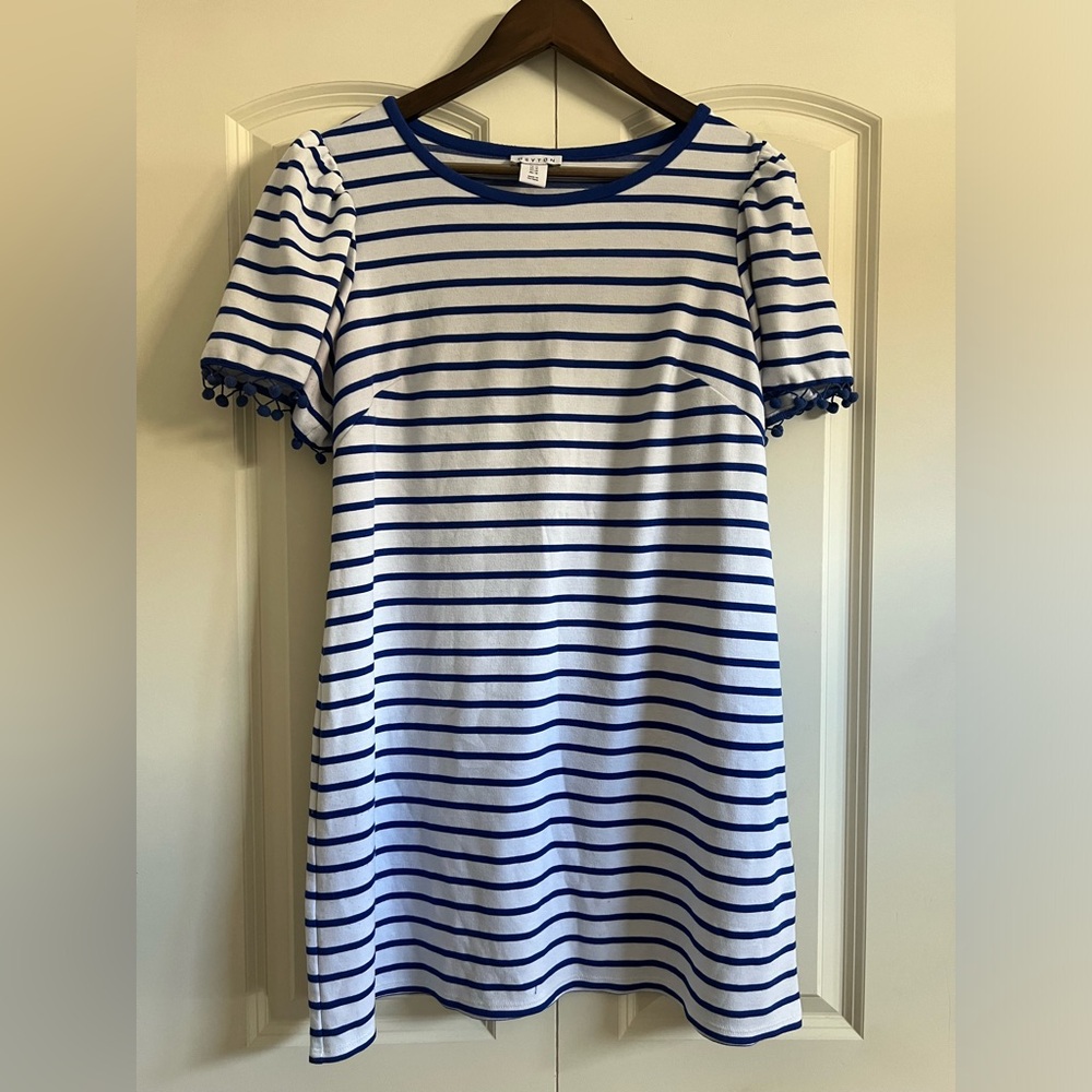 HēYTON Striped Pom Pom Dress – Fun & Comfy